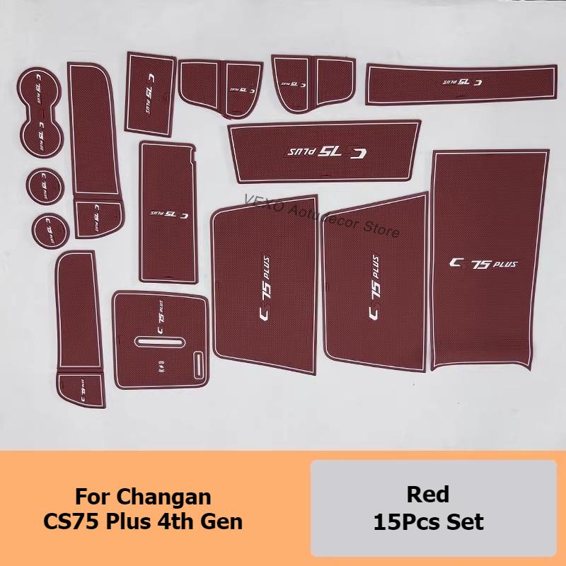 For Changan CS75 Plus 4th Gen Wireless Charging Pad Silicone Door Slot Cup Holder Mat Non-Slip Waterproof Interior Accessories