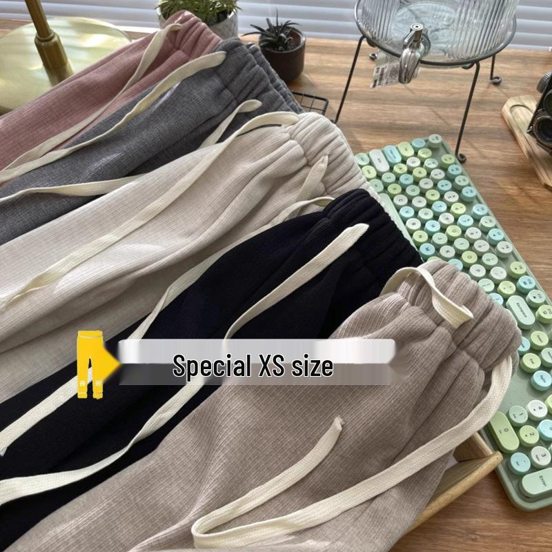 

Petite 145cm Japanese Korean Style High Waist Cashmere Pants - Slimming Straight & Wide Leg Options for Autumn/Winter 2XL (131-150 jin)
