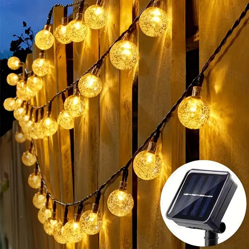 LED Solar String Lights Outdoor Crystal Ball Lights Fairy Lights Courtyard Lights Garden Terraces Parties Christmas Decorations