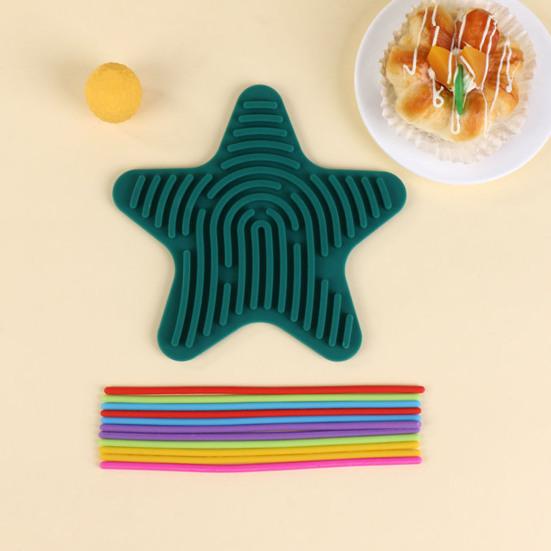 Star Silicone Sensory Activity Board Double Sided Stress Relief Sensory Board with Strings Boys Girls Silent Fidget Toy Party Favors