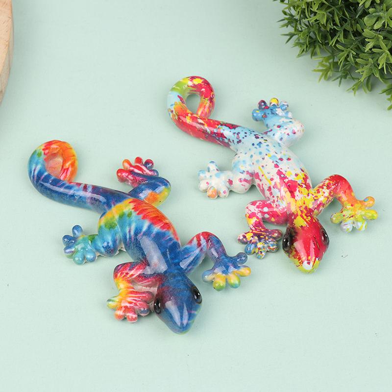 

Creative Color Gecko Lizard Statue Figurine Resin Sculpture Art Hanging Ornaments Crafts Climbing Gecko Statues Resin Adornment