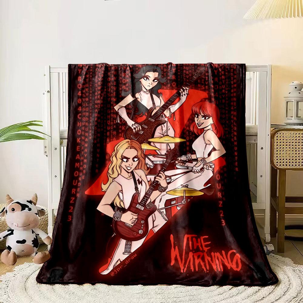 

Three musicians in white, surrounded by red text and glowing accents. for all seasons blanket lunch break throw gift 80cm x 120cm