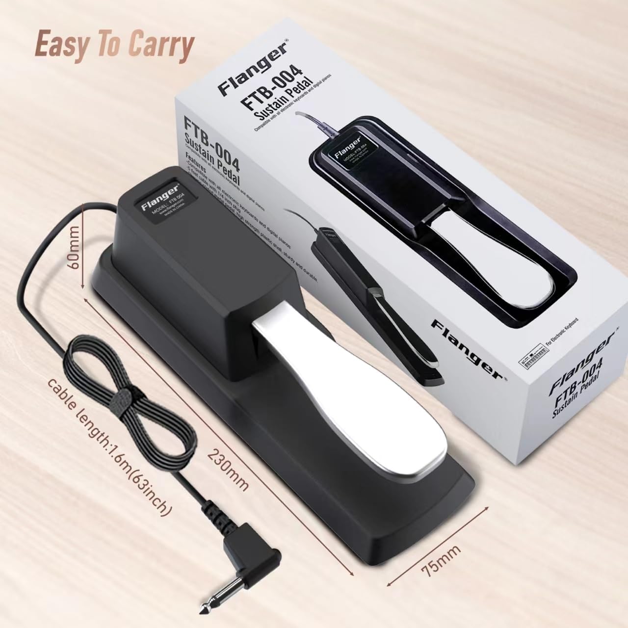 

Sustain Pedal Universal Foot Damper for Digital Electronic Piano Keyboard, Flanger(Carbon Black, FTB-004)