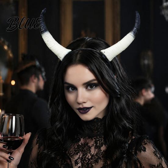 Accesorios de Cuernos a Presión Diadema de Carnero de Halloween Tocado de Diablo Desmontable para Estética Oscura Cuernos de Demonio Fiesta de Carnaval Festival Cosplay