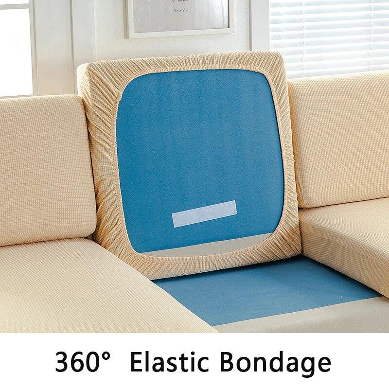 Waterproof Polar Fleece Sofa Seat Cushion Cover For Living Room Jacquard Sofa Slipcover Removable Pets Kids Furniture Protector