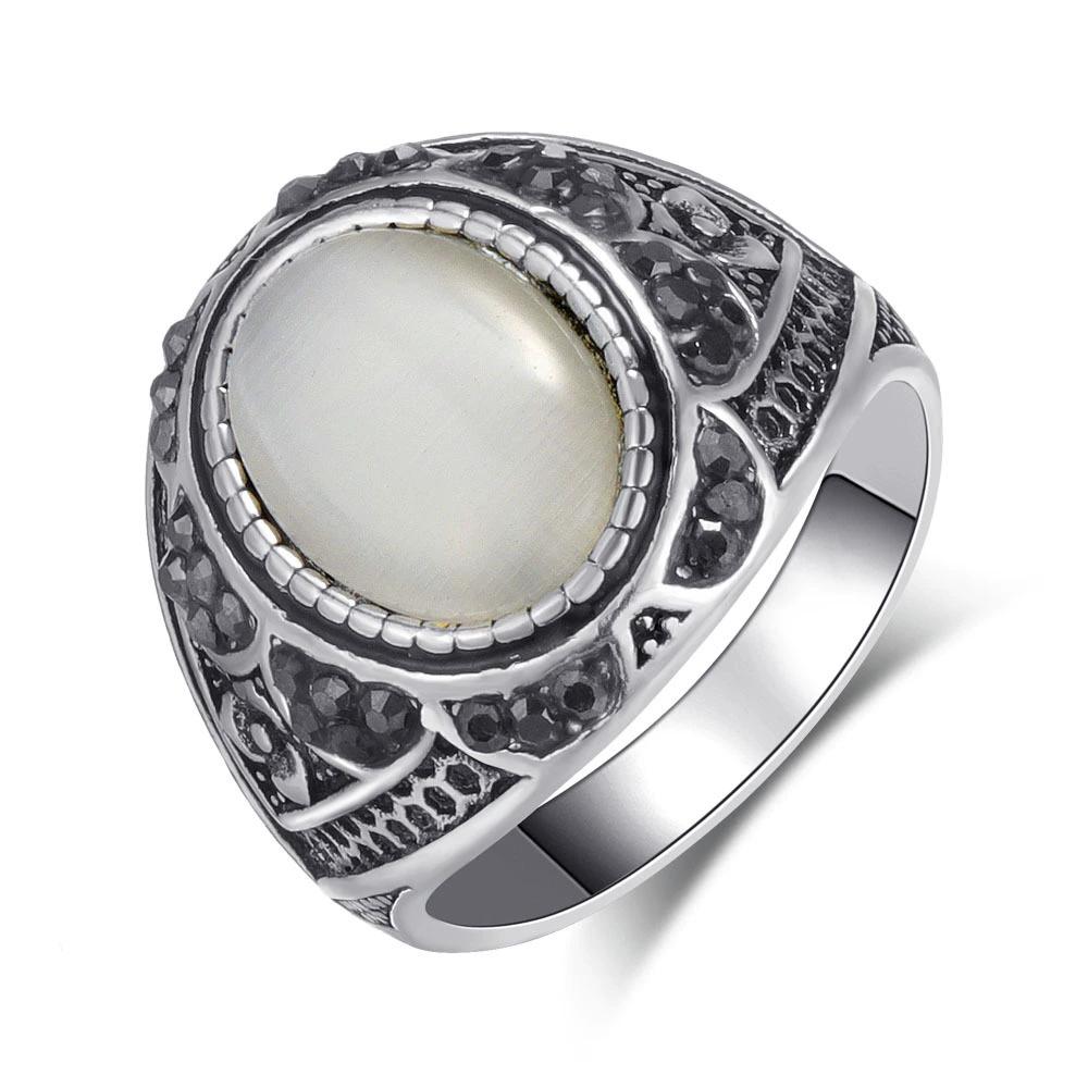 Fashion Gold Color Opal Engagement Ring Women Vintage  Mens Ring Anillos Mujer Anel Bagues Masculino