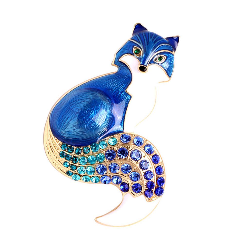 Emaliowana broszka Lisy Cyrkonie Amulet Przypinka Odznaka Zwierzęca Biżuteria Dekoracja Plecaka Modne Akcesoria na Kurtki