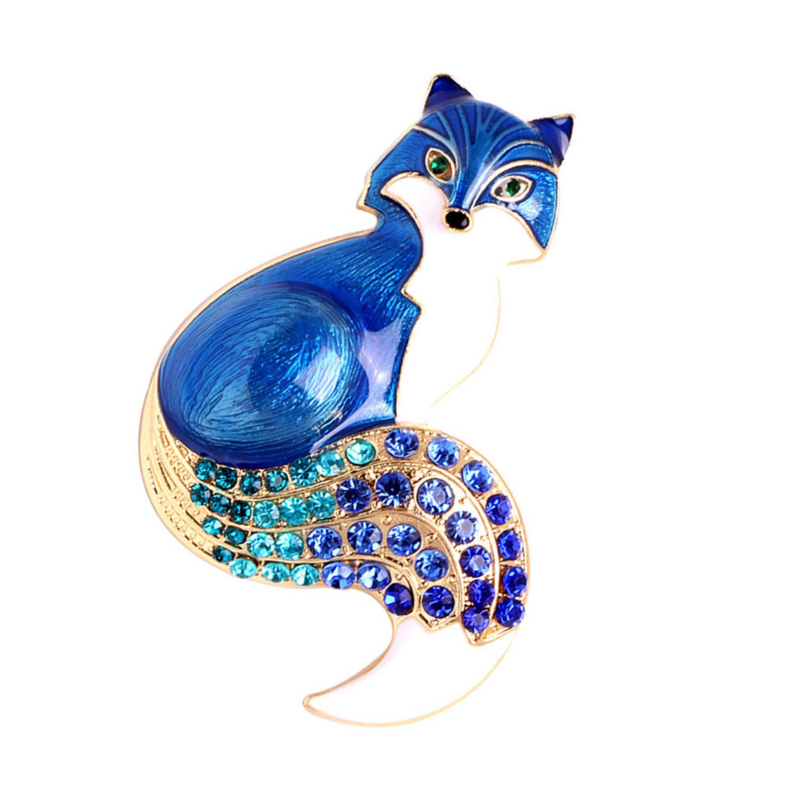 

Эмалевые лисы брошь стразы булавка-подвеска значок в виде животного ювелирные изделия украшение для рюкзака модные аксессуары для курток синий