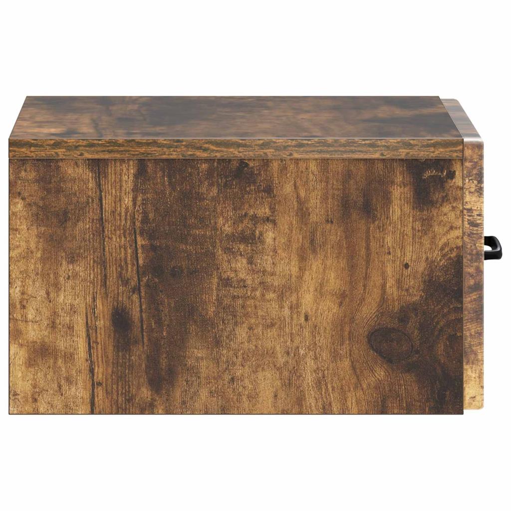 Wall Mounted Nightstand Smoked Oak 34.5 x 33 x 20 cm