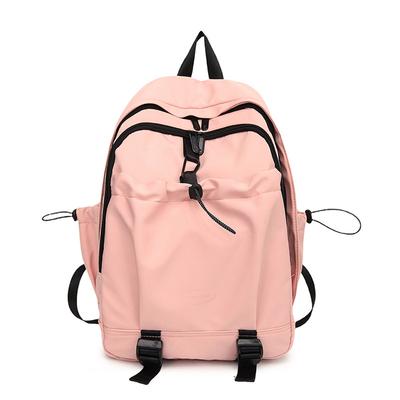 Korean Version of Solid Color Simple and Versatile Elementary School Students' Large Capacity Backpack