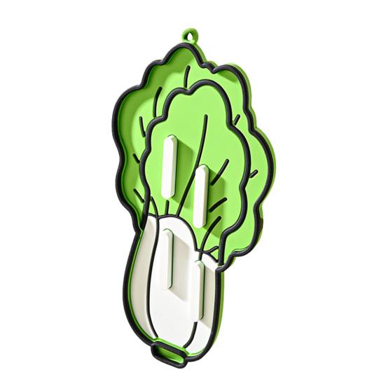 Держатель для крышек от кастрюль, Нескользящий, Термостойкий, Баклажан, Морковь, Капуста, Кукуруза, Редис, Кухонная столешница, Хранение крышек от кастрюль, Сушильный коврик зелёный