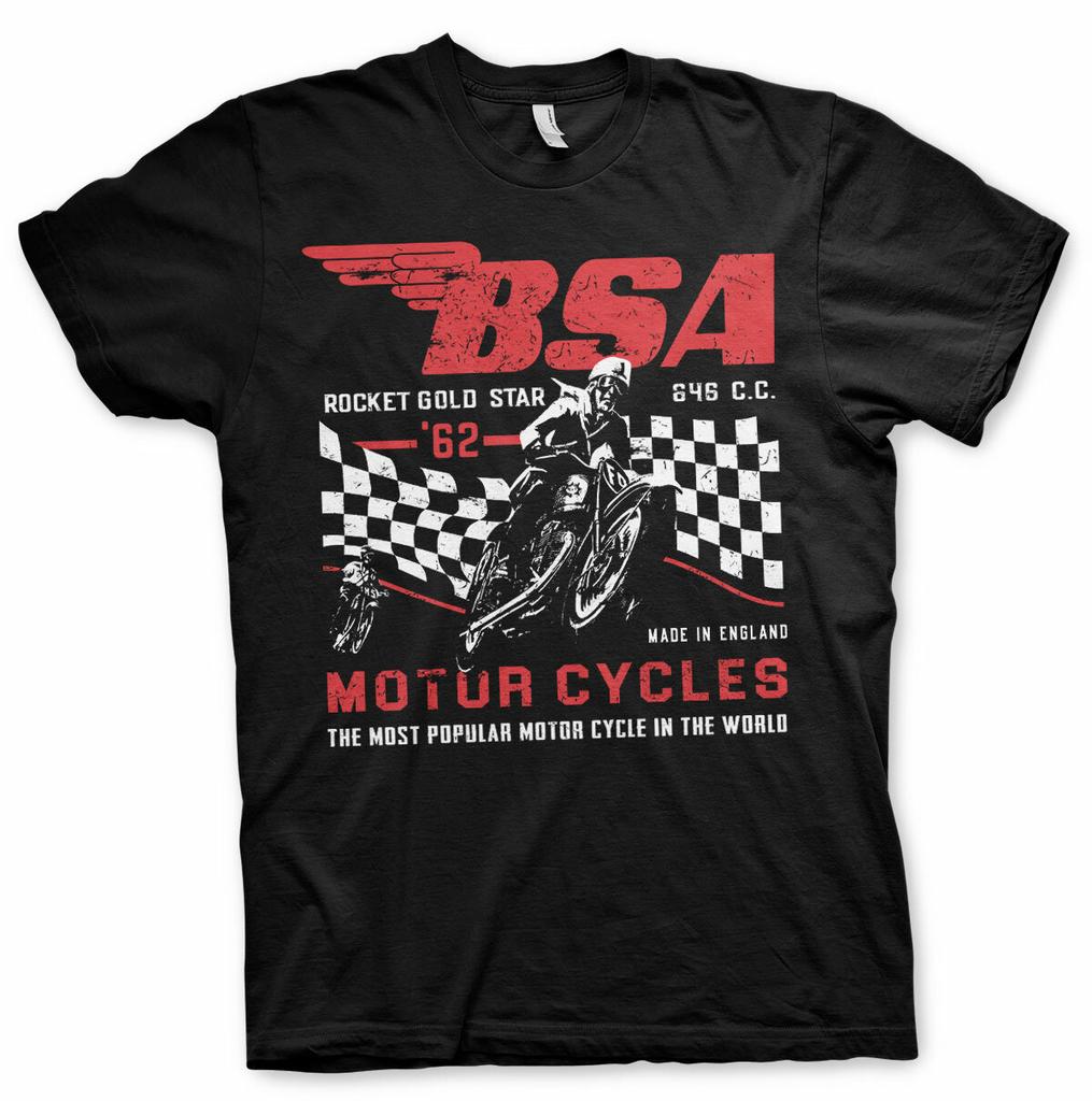 Officially Licensed B.S.A Motorcycles Rocket Gold Star Men's T-Shirt S-XXL Sizes