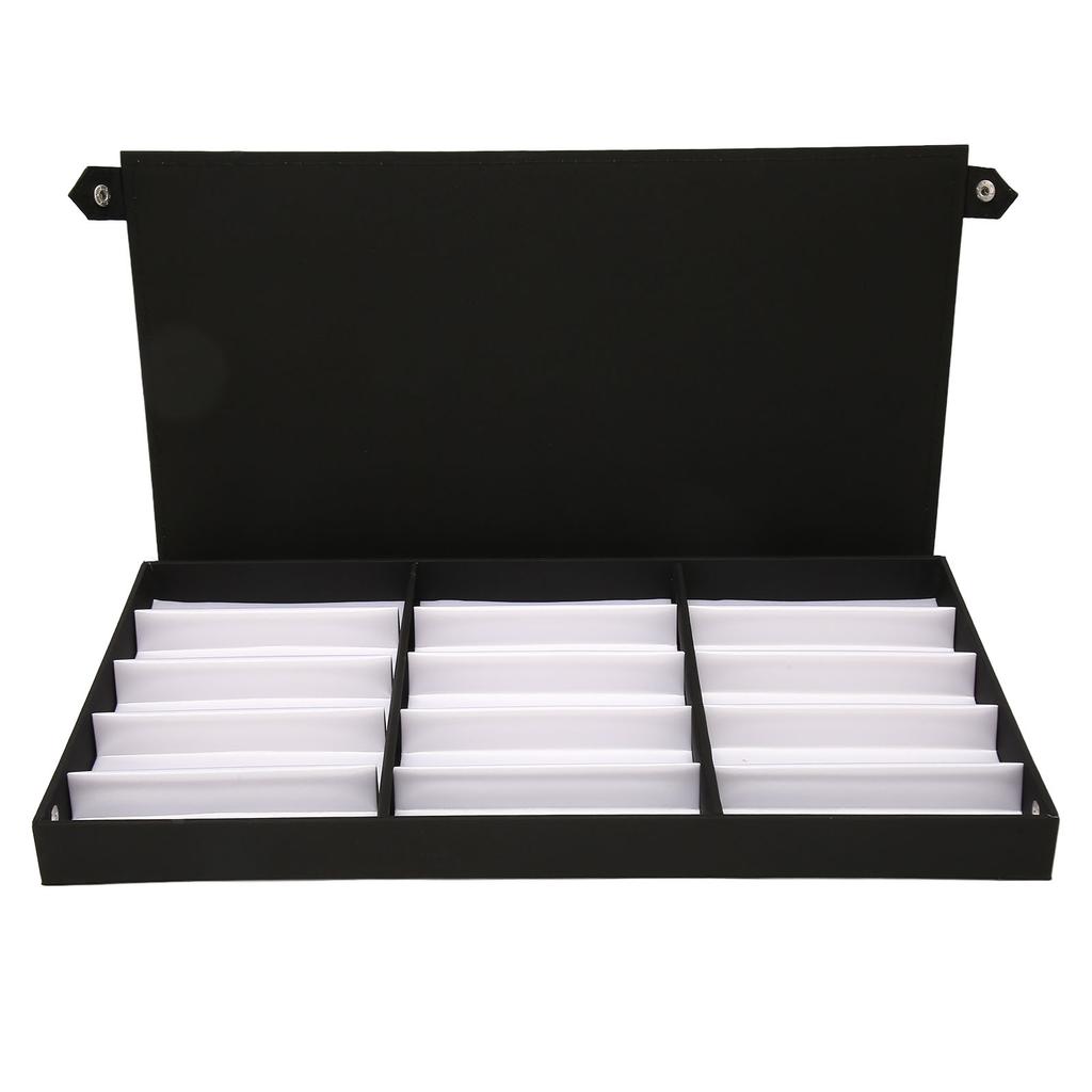 Organizer na okulary przeciwsłoneczne z 15 przegródkami, wykonany z tkaniny nylonowej, wielofunkcyjny pojemnik do przechowywania biżuterii i okularów na biurko, do szuflad