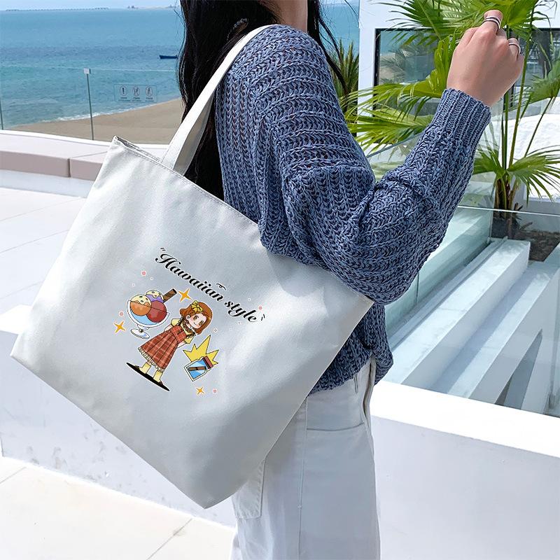 Canvas Bag Women'S Shoulder Handbag Student Tote Bag Large Capacity Hand Carry Canvas Bag