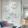 Round Plate Golden Ball Wall Hanging Living Room Bedroom Decoration 3D Three-dimensional Pendant Planet Track Porch