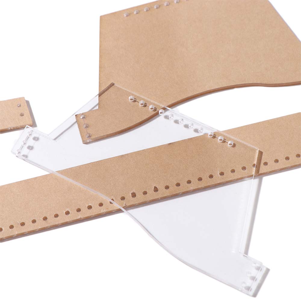 13Pcs/Set Handmade Wallet Pattern Stencil Acrylic Reusable Wallet Sewing Stencil DIY Transparent Short Clip Template