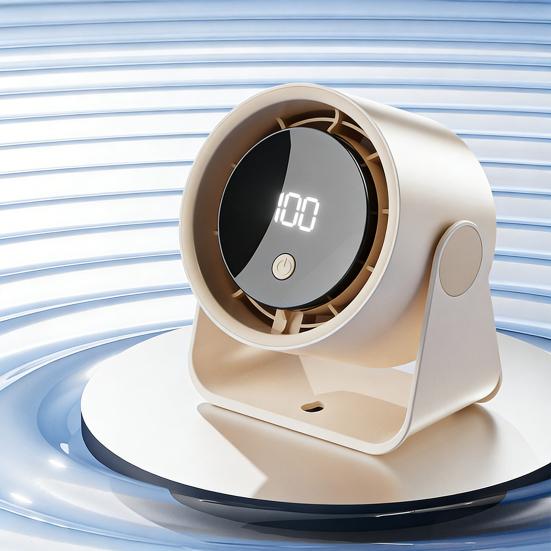 Portable Turbo Desk Fan 100-Speed Adjustable Table Fan with LED Display USB Rechargeable