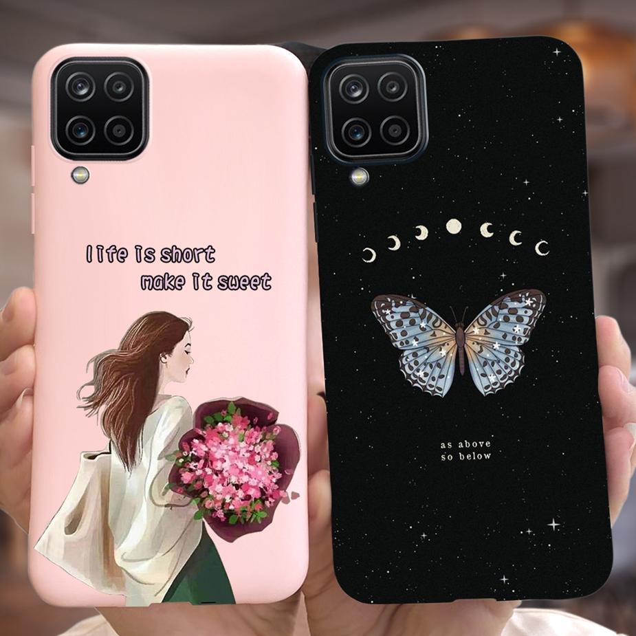 Für Samsung Galaxy A12 Hülle M12 F12 Cue Süßigkeiten Bemalte Abdeckung Weiche Silikon Handyhülle Für Samsung A12 M 12 GalaxyA12 Coque Bumper
