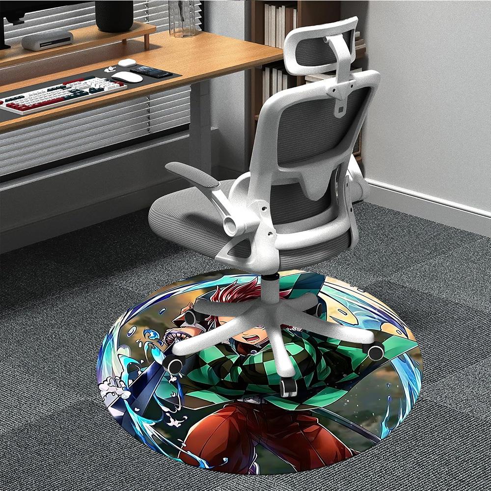 1pc Demon Slayer, Tanjiro Chair Carpet for Office Non-Slip, Lightweight, Machine Rug for Office,Room - Holiday Decor, Machine Made yy251227002 80cm by 80cm