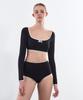 VINAJ Tiny Ribbon Line Classic Bikini Bra (Black)
