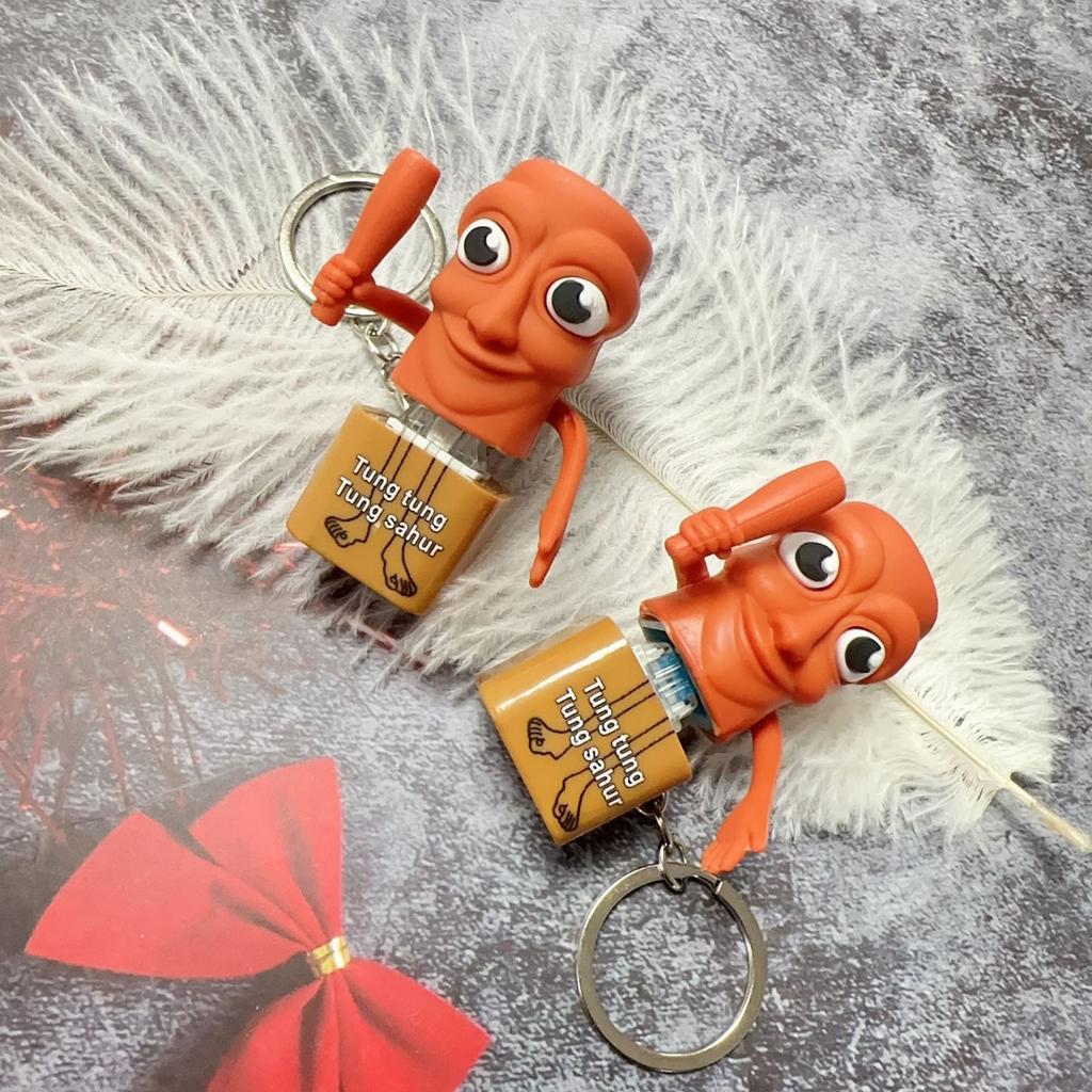 New Tung Tung Tung Sahur Stickman Desktop Ornament Model Creative Quirky Press And Light Up Stress Relieving Toys Ornaments