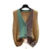 Sweater Knit Cardigan Spring Autumn Women Vest  Fashion Loose All Match Sweater Waistcoat Ladies V Neck Sleeveless Jacket