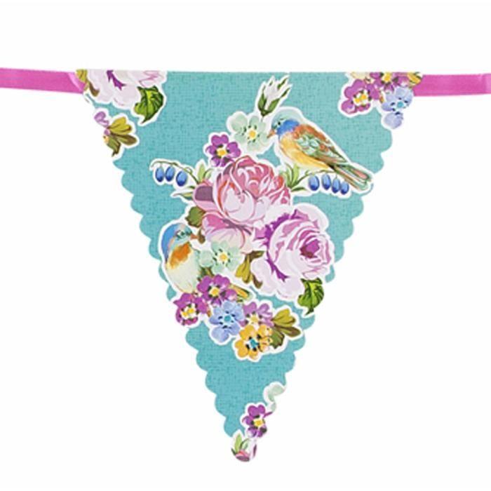 Alice au Pays des Merveilles de Floral Vintage Papier Banderole Charmant X4m