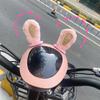 2Pcs Cute Car Rearview Mirror Decoration for Female Driver 3D Rabbit Ears Stickers Car Interior and Ornament