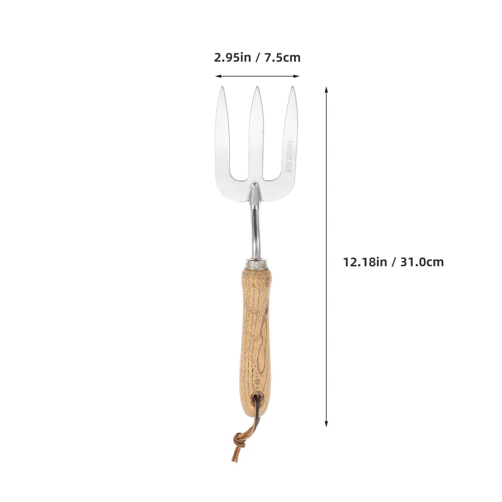 

Heavy-Duty Three-Tooth Gardening Fork Multifunctional Soil Shovel for Home Garden Office School Yard Park Planting Fertilizing