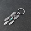Dream Catcher Feathers Key Chain Tassels Tone Silver Color Keyring Keychain Gift For Women Lucky Decor For Bag