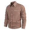 King Billion Original Design Men's Striped Shirt Long Sleeve Cotton Shirts for Men Turn-down Collar Tops England Style Cozy Cardigan Jacket