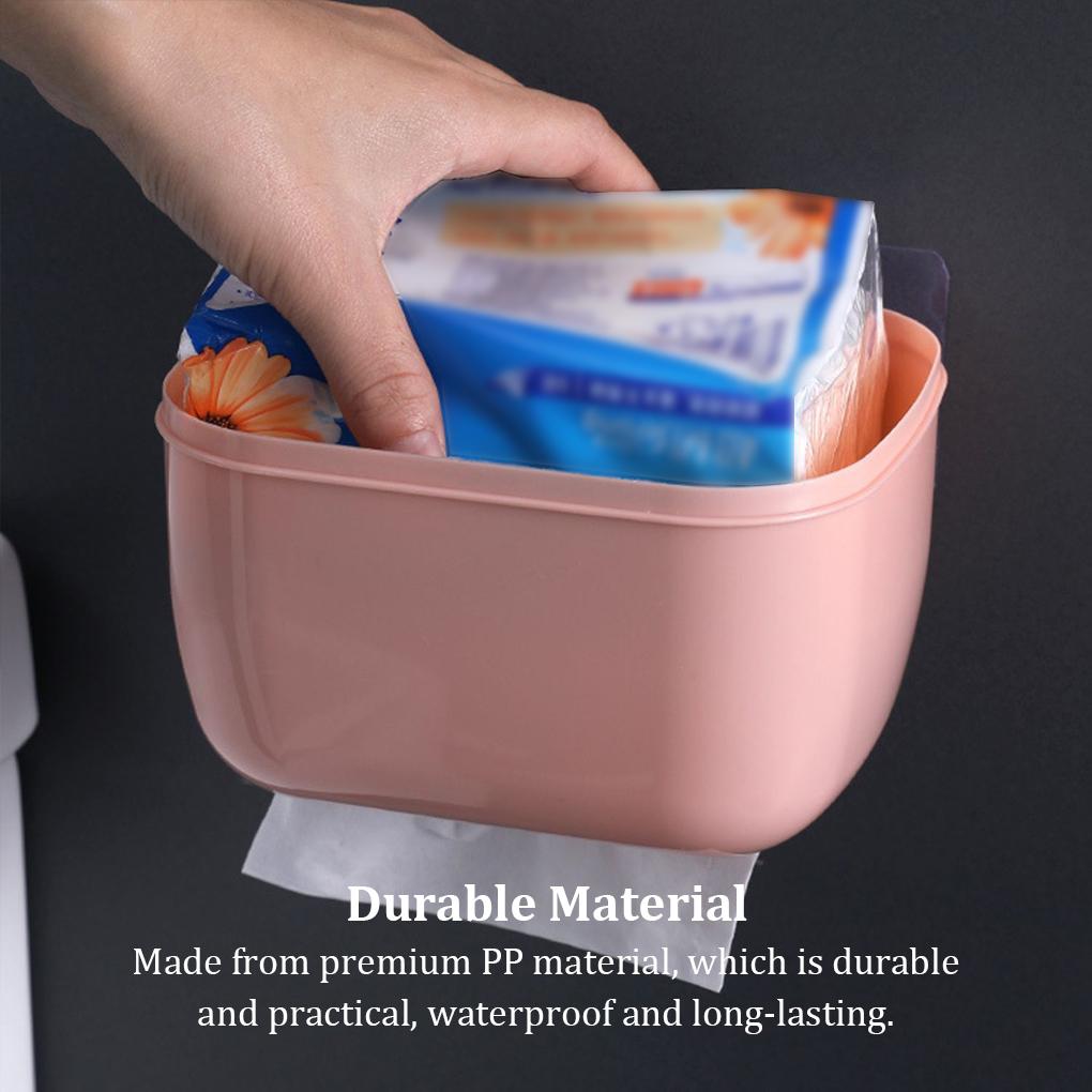 Paper Towel Holder Box Punch-free Multifunctional Space-Saving Organizer Wall-Mounted Stable Storage Shelves Toilet Bathroom