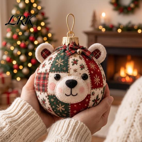 Creative Christmas Activity Kits Patchwork Ball DIY Kit, Fabric Ornament Sewing Xmas Quilting Supplies for Beginners Craft Kit Adults, Handmade