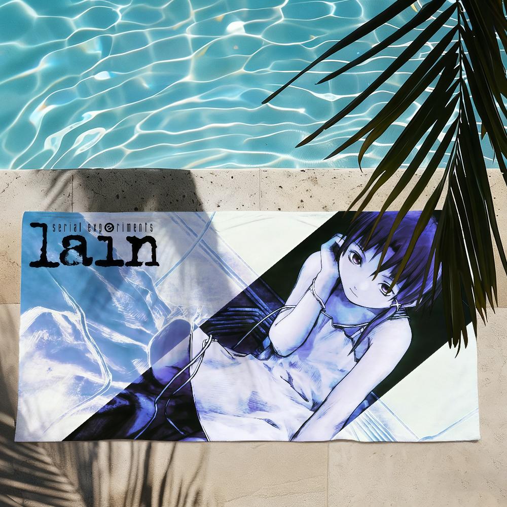 Anime S-Serial Experiments Horror L-Lain Game Quick Drying Beach Towels Are Suitable For Swimming Pools Camping Yoga And The Gym