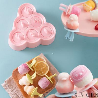 6 Fori Animali Creativi Gelataio Ghiacciolo Stampo Silicone Alimentare Stampo Silicone Gelato