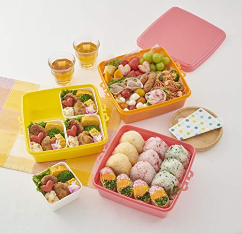 T-WORLD Stackable Picnic Case, Square, 3 Tiers, Pink, Large, "Colors" 4059