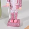 S-1/4Pcs Soldier Home Desktop Ornament Nutcracker Puppet Christmas Tree Pendant Pink Wooden Handicraft Xmas New Year Decoration