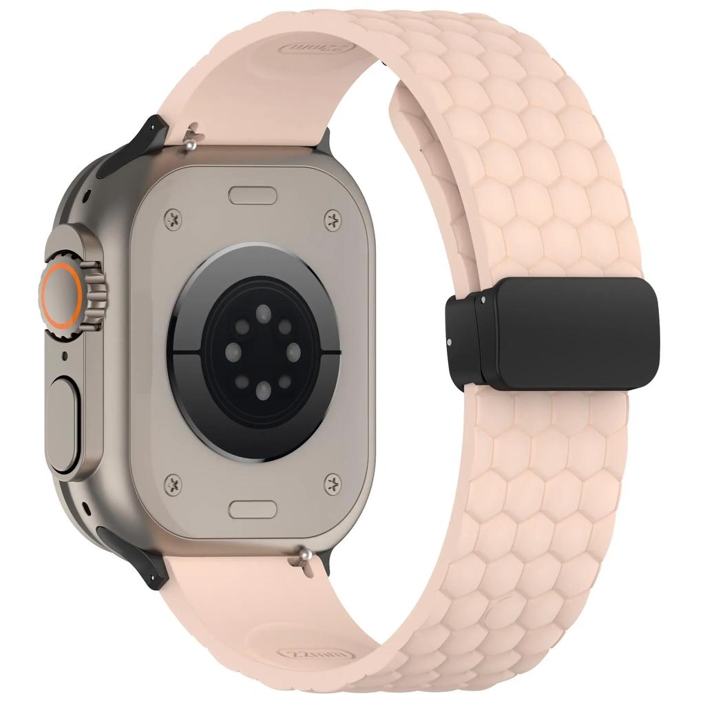 Silicone Strap for Apple Watch Band Ultra 49mm 44mm 45mm 46mm 42mm Series 10 9 8 7 6 Magnetic Buckle Wrist Bracelet Correas