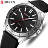 Curren 8449 Men's Quartz Watch with Rubber Strap, Large Luminous Dial, Waterproof, for Students