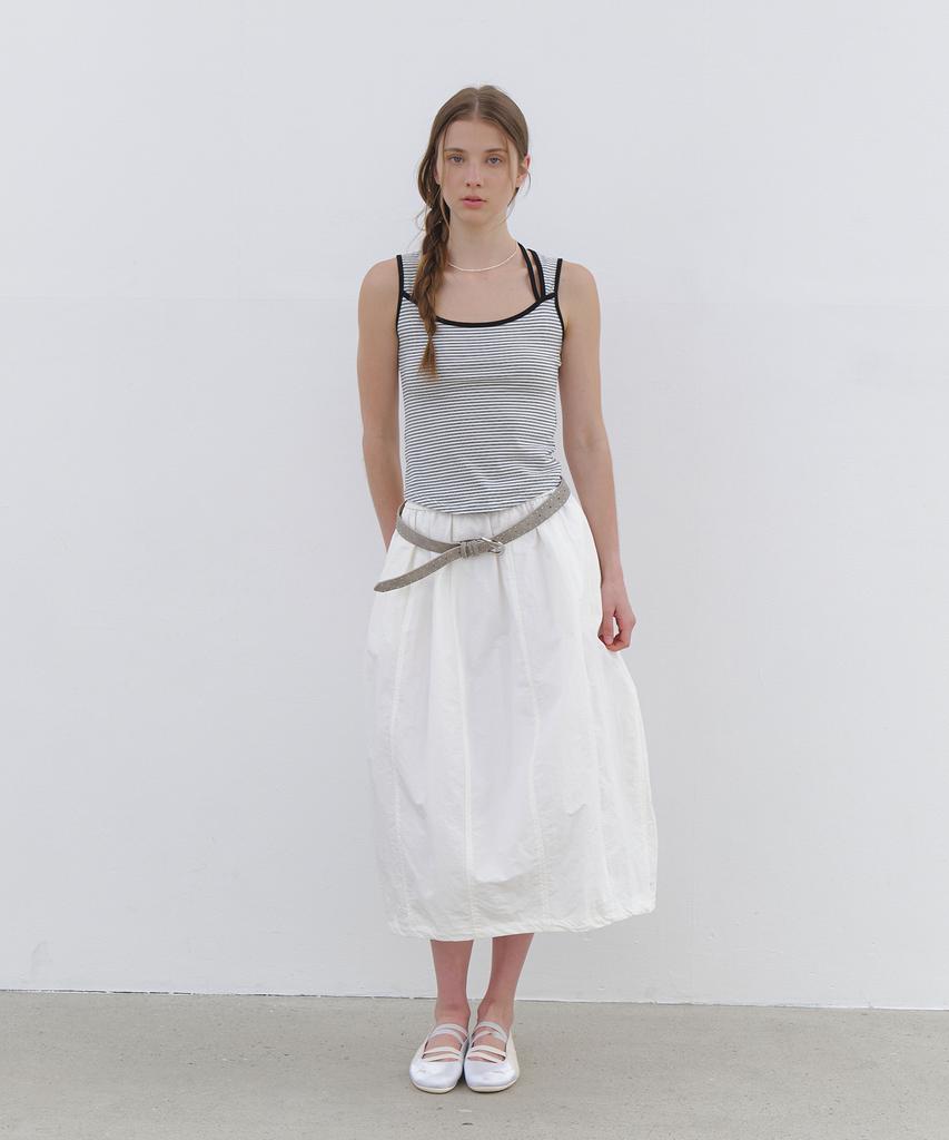 Cluny Tulip Volume Long Skirt - White