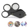 Handheld Magnifying Glass 4x 8x 12x Foldable Magnifying Lens Portable Eye Loupe Magnifier for Inspection Jewelry Coins