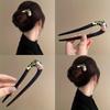 Elegant Wooden U-shaped Hairpin with Floral Pattern Traditional Chinese Style for Women, Suitable for Hanfu and Cheongsam
