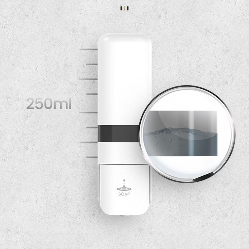 Hotel Commercial Wall Mounted Liquid Soap Dispenser Refillable ABS Plastic Dispenser for Bathroom Toilet and Shower Gel Use White 250ml Dropper Style(ABS thickening)