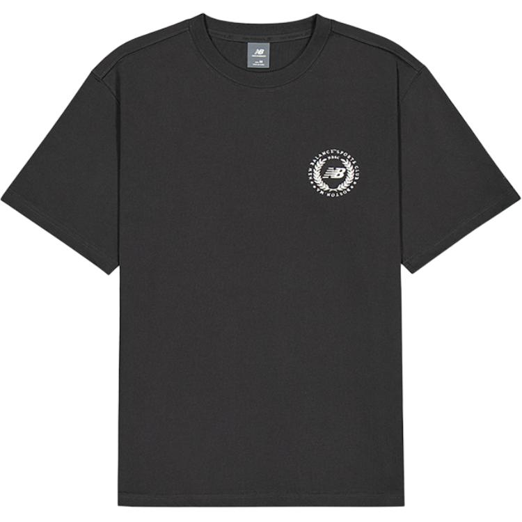 New Balance T Shirts Men s Black Gray Color Crew Neck Moderate NEF31321-DKG L