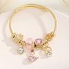Fashion Sweet High-end Rhinestone Heart Pendant Beaded Bracelet
