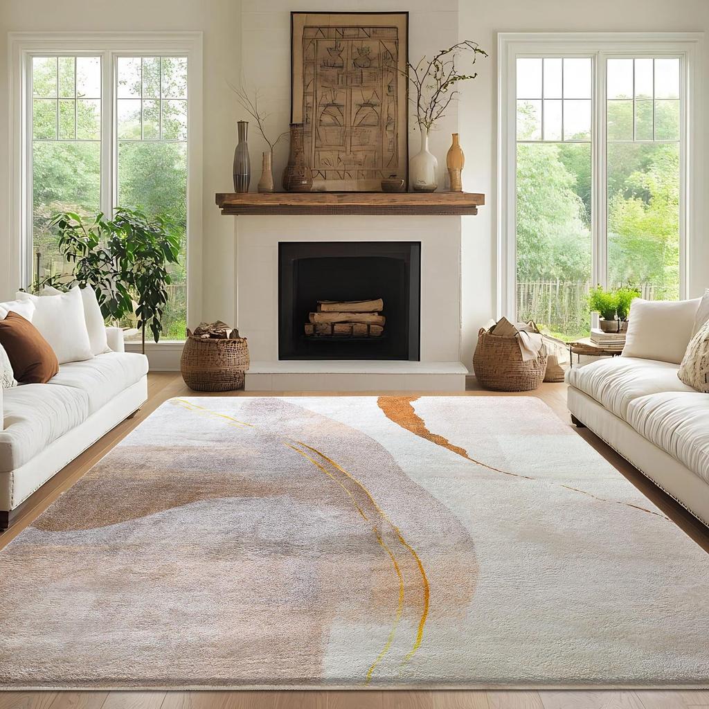 Calore Carpet Nordic Imitation Dust Mite Odor Geometric Suitable for Heated and Cooled All Seasons Rug, Rugmart, Style, Cashmere, Resistant,