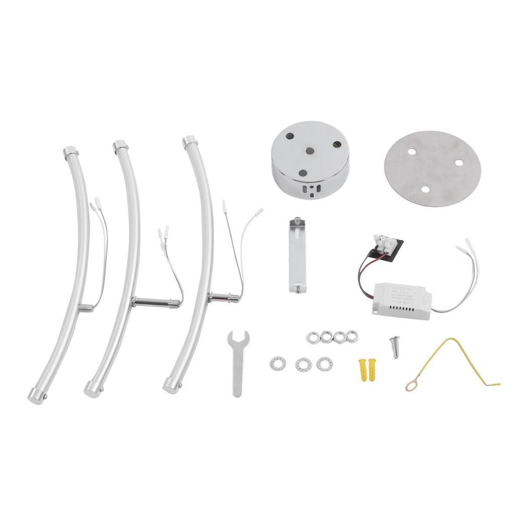 Forked Shaped Ceiling Lights Aluminum Silver LED 3 Curved Warm Lamp with Driver for Living Room Kitchen Bedroom 85‑265V