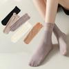 Kawaii Lolita Summer Women Socks Ultra-thin Elastic Lace Ruffle Socks Hollow Out Transparent Mesh Socks For Female Ladies