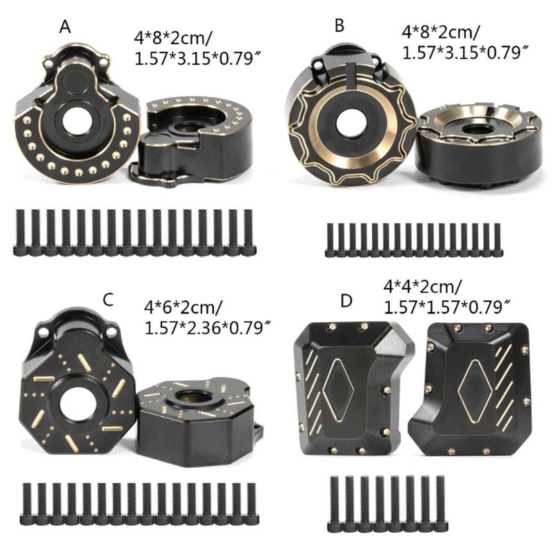 2pcs Heavy Duty Brass Outer Portal Drive Housing Cover Counterweight Block for TRX-4 TRX-6 1/10 RC Crawler Car