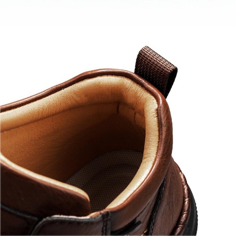 Men's High-top Leather Boots Casual Sneakers Outdoor Shoes